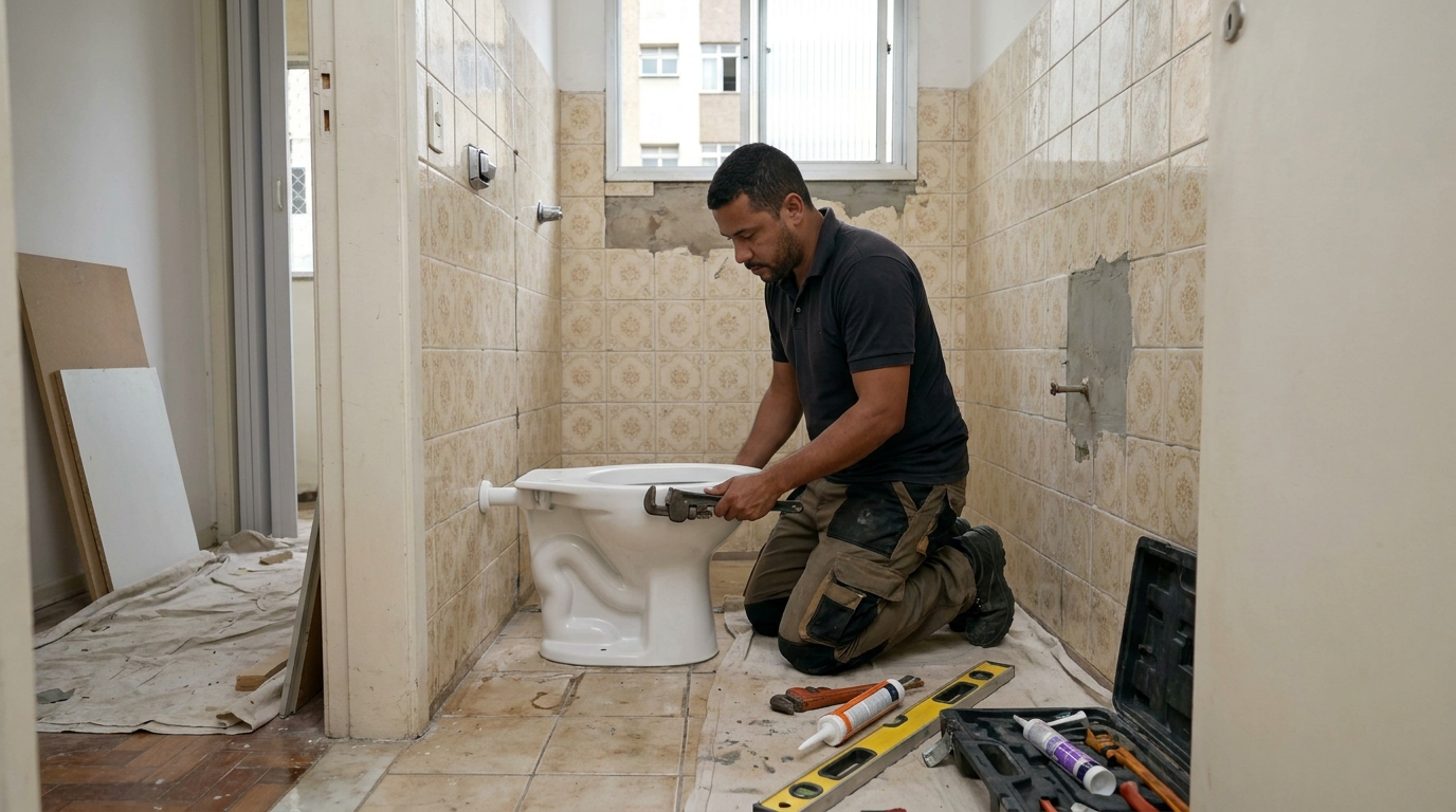 Instalação de vaso sanitário profissional em Nova Iguaçu‑RJ