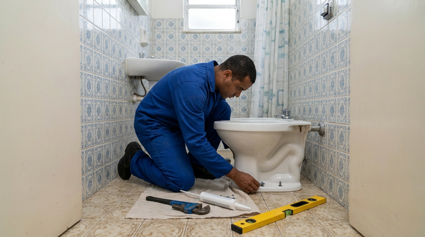 Instalação de vaso sanitário residencial em Nova Iguaçu‑RJ