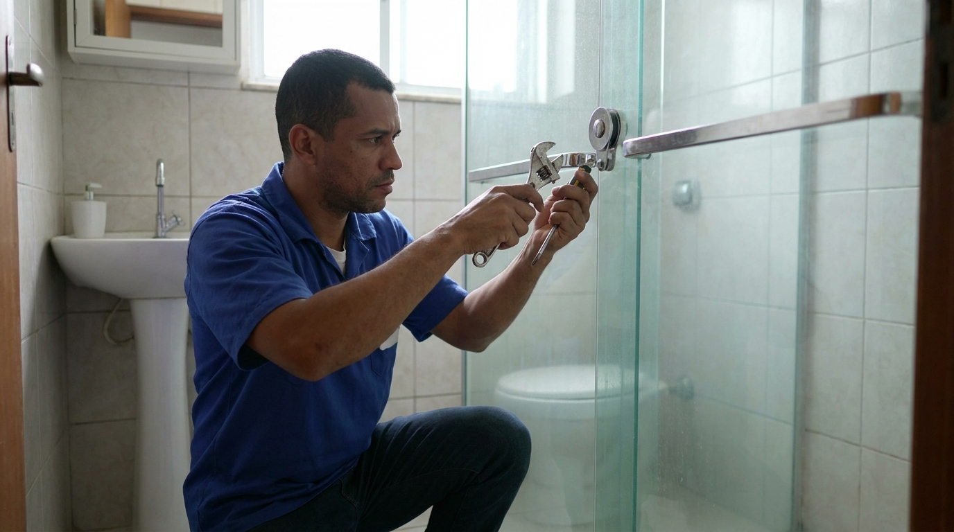 Manutenção e reparo de box de vidro perto de mim em Nova Iguaçu‑RJ